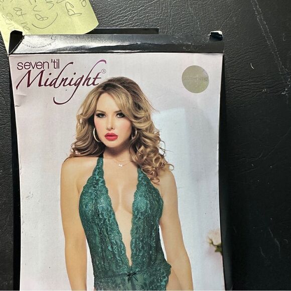 NIP Seven til midnight emerald green lace kiss of envy lace teddy Sz OS - Picture 9 of 10
